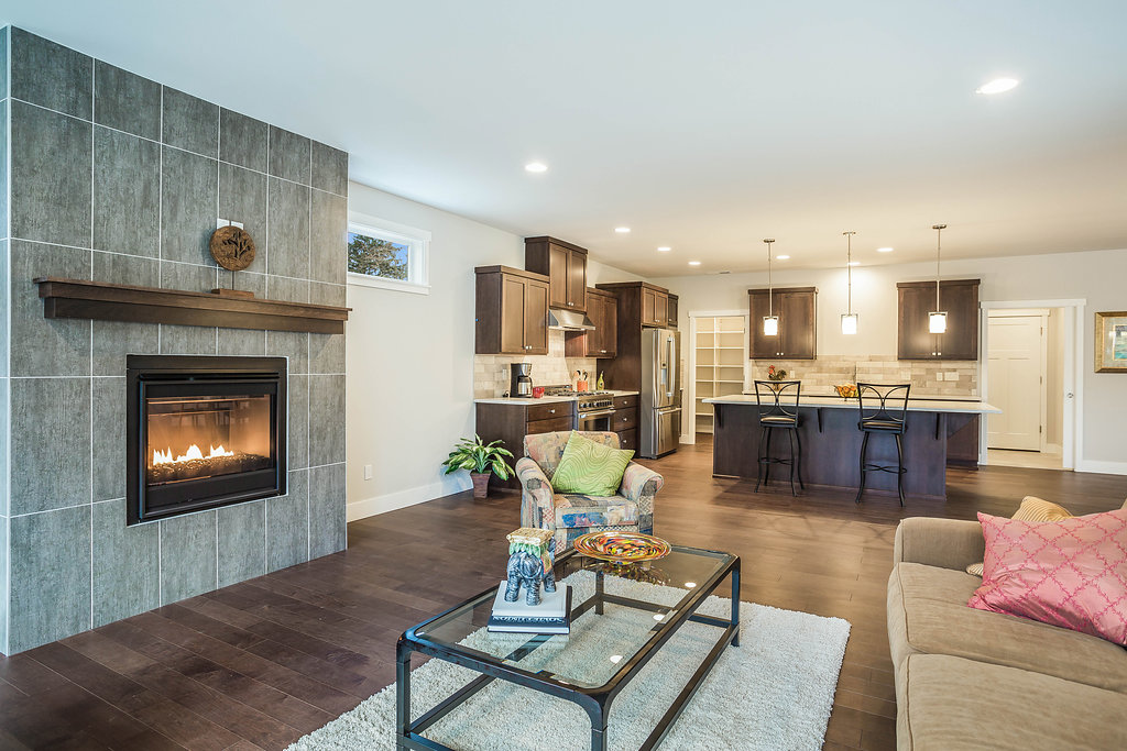 Living room with gas fireplace